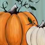 painting of two pumpkins