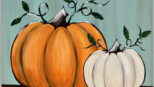 painting of two pumpkins