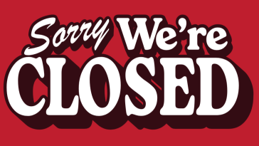 Sign saying "Sorry We're Closed"