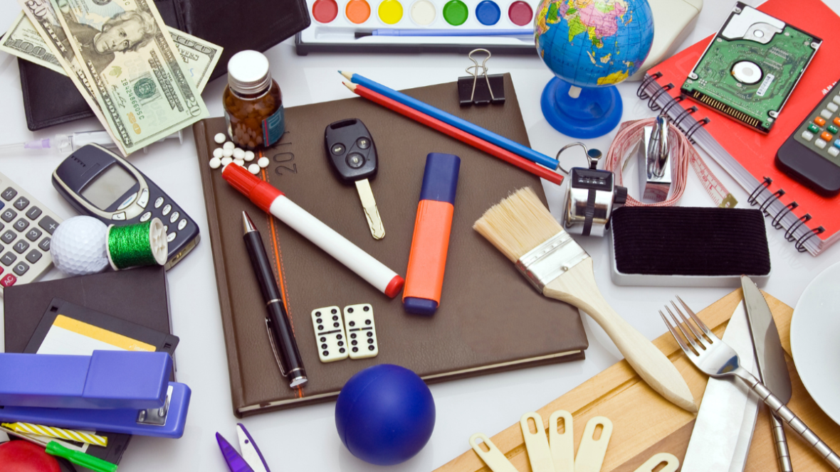 A collection of items on a table