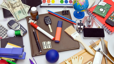 A collection of items on a table