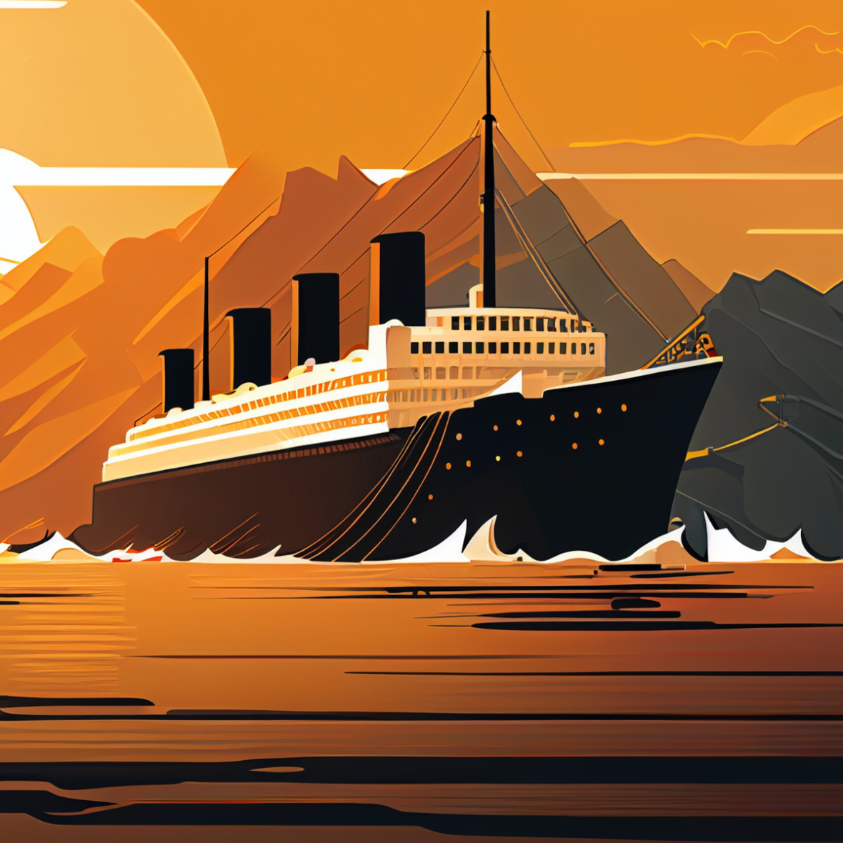 an illustration of the Titanic