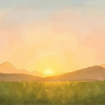 maine sunrise watercolor