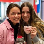 UMA students celebrate with heart shaped crafts