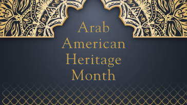 Decorative image with the words Arab American Heritage Month