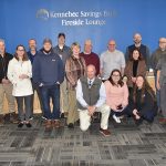 Group Photo os UMA Military & Veterans Services staff and UMA veterans and military students in the Fireside lounge.