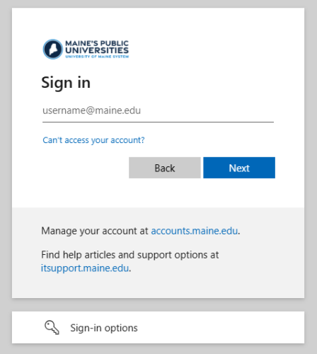 Screenshot of new login screen with full email address and next button