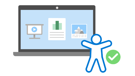 A small stylized person by a laptop